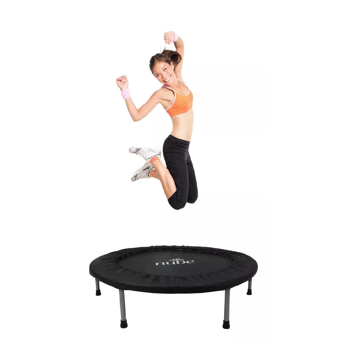 Trampolín Brincolín Para Aeróbicos Fitness Jumping Ejercicio Negro
