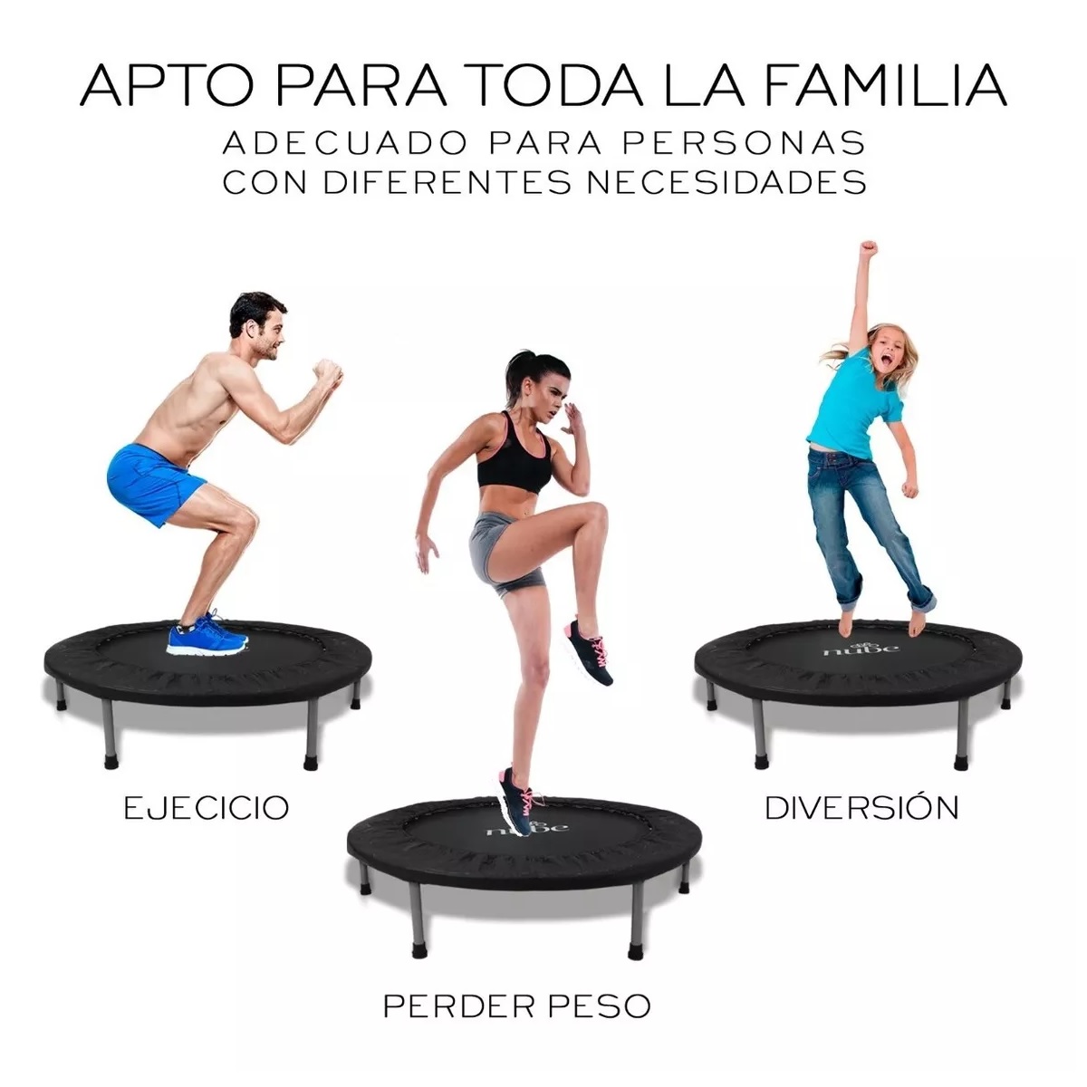 Trampolín Brincolín Para Aeróbicos Fitness Jumping Ejercicio Negro