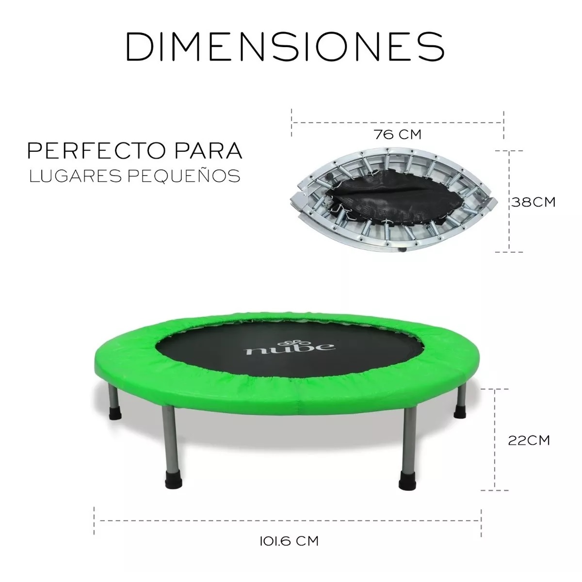 Trampolín Brincolín Para Aeróbicos Fitness Jumping Ejercicio Verde