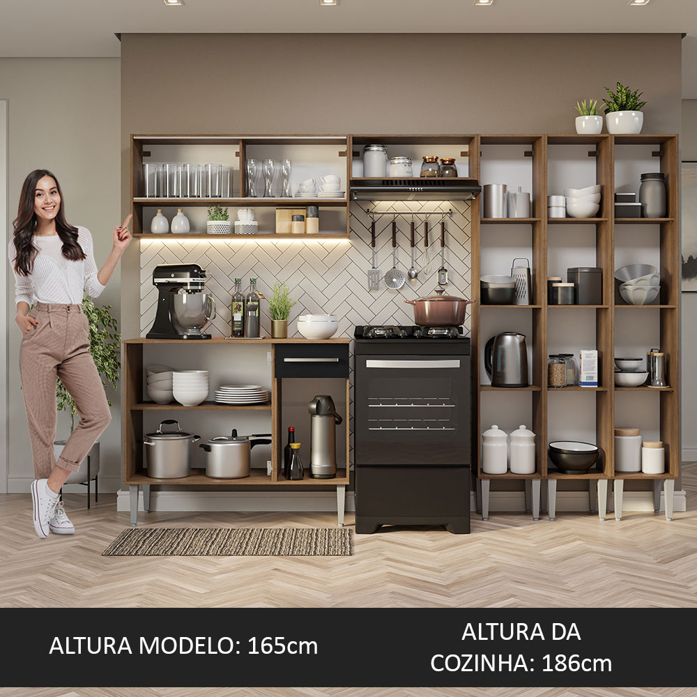 Cocina Integral Completa Modular Madesa Emilly 261cm MN 08