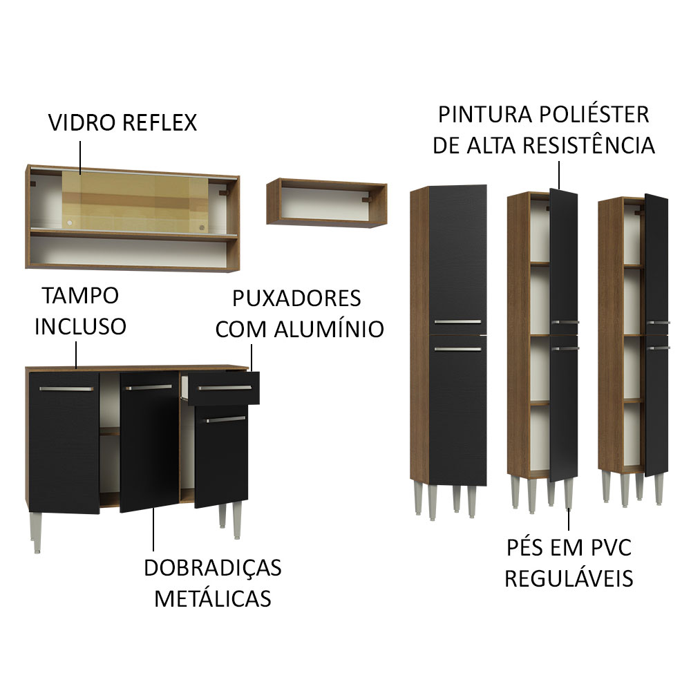 Cocina Integral Completa Modular Madesa Emilly 261cm MN 08