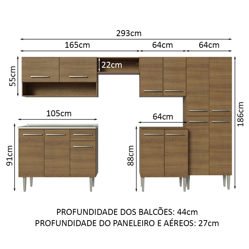 Cocina Integral Completa Modular Madesa Emilly Con Tarja MM 09