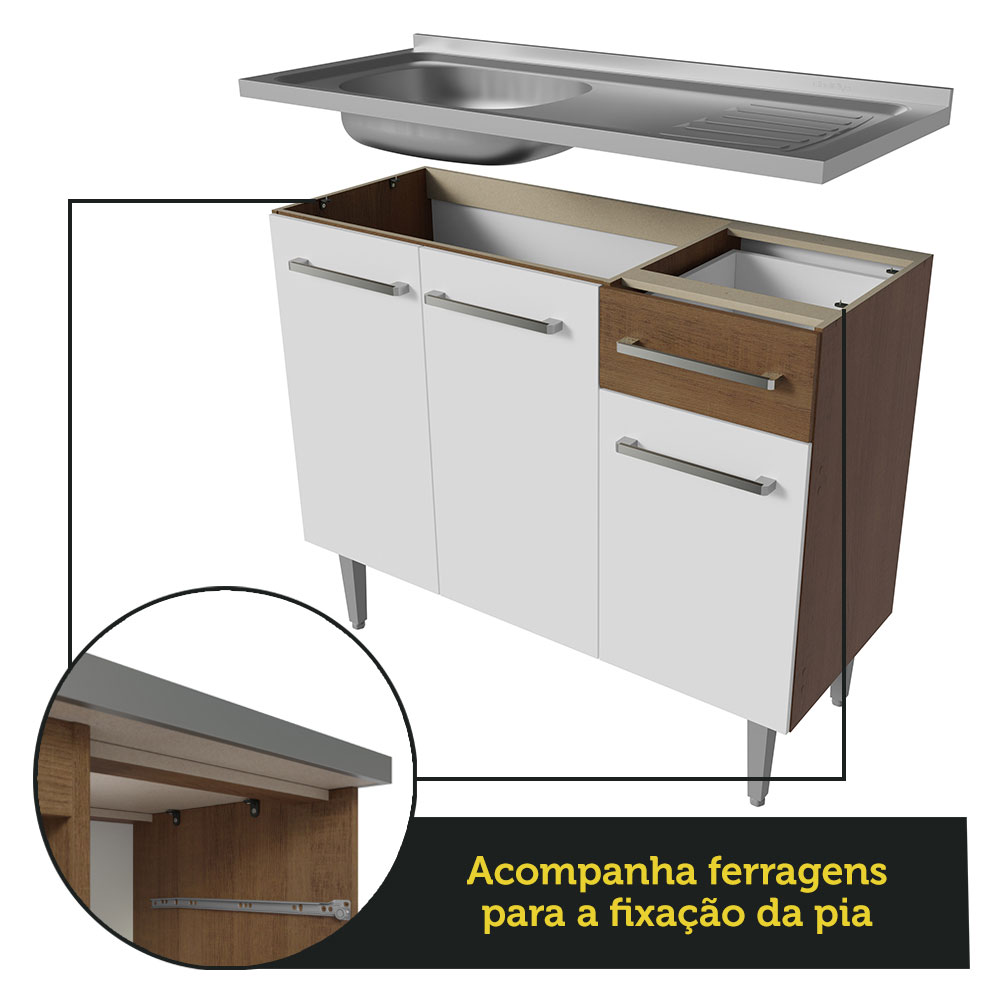 Cocina Integral Completa Modular Madesa Emilly Con Tarja MBM