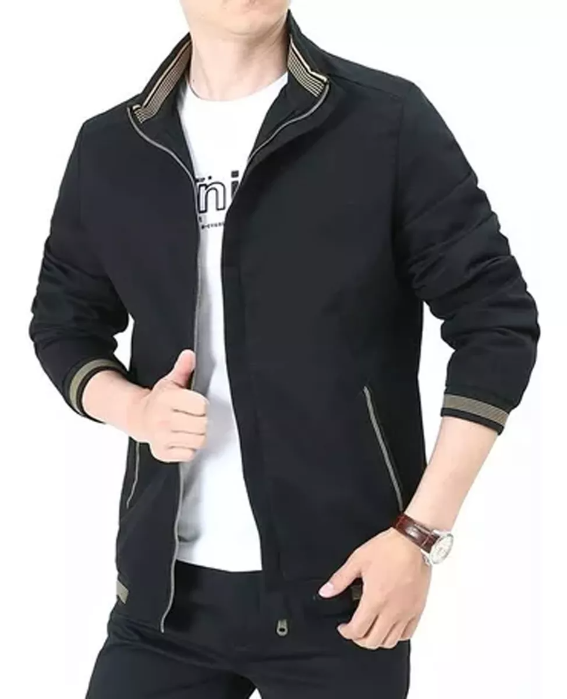 Chamarra Con Forro De Felpa Termica Para Hombre Casual