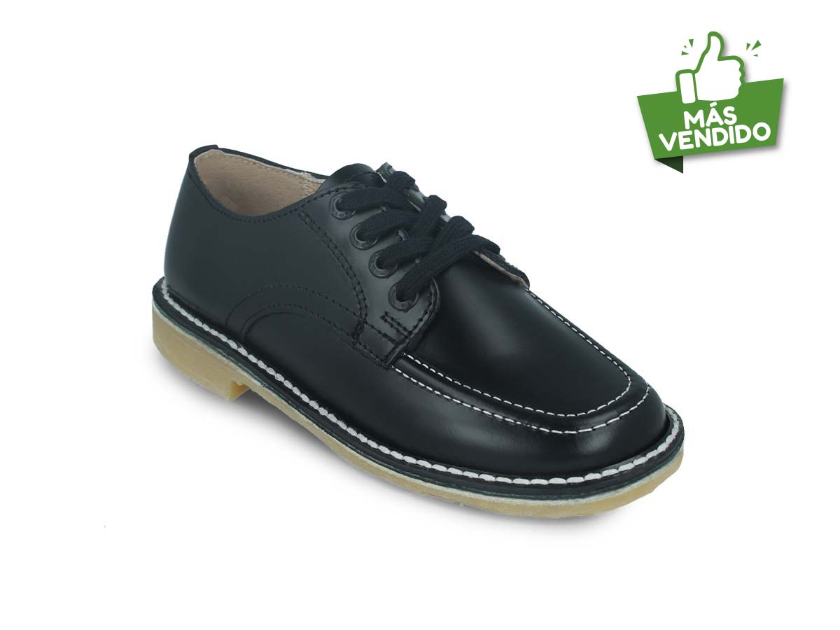 Zapato Escolar Elefante De Piel Negro Niño/Niña.