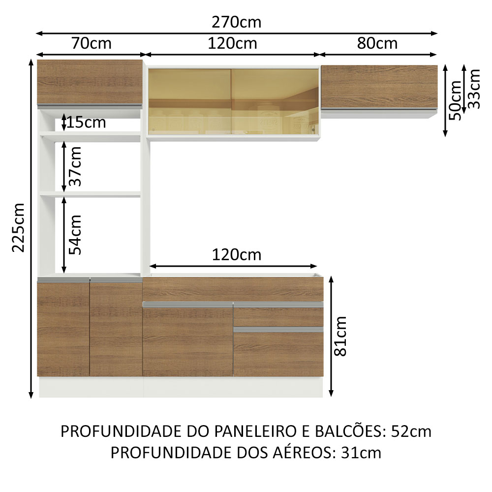 Cocina Integral Completa Modular Madesa Glamy 270cm BM 11