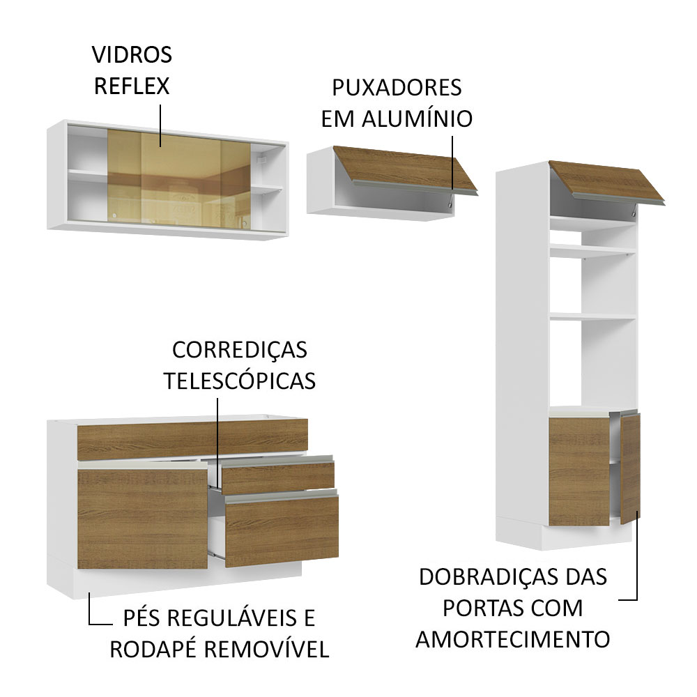 Cocina Integral Completa Modular Madesa Glamy 270cm BM 12