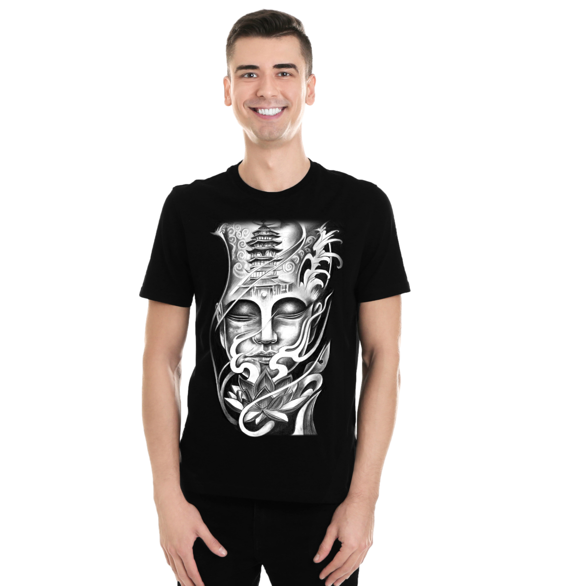 Playera Hombre Estampada Premium Buda Meditación Yoga Zen