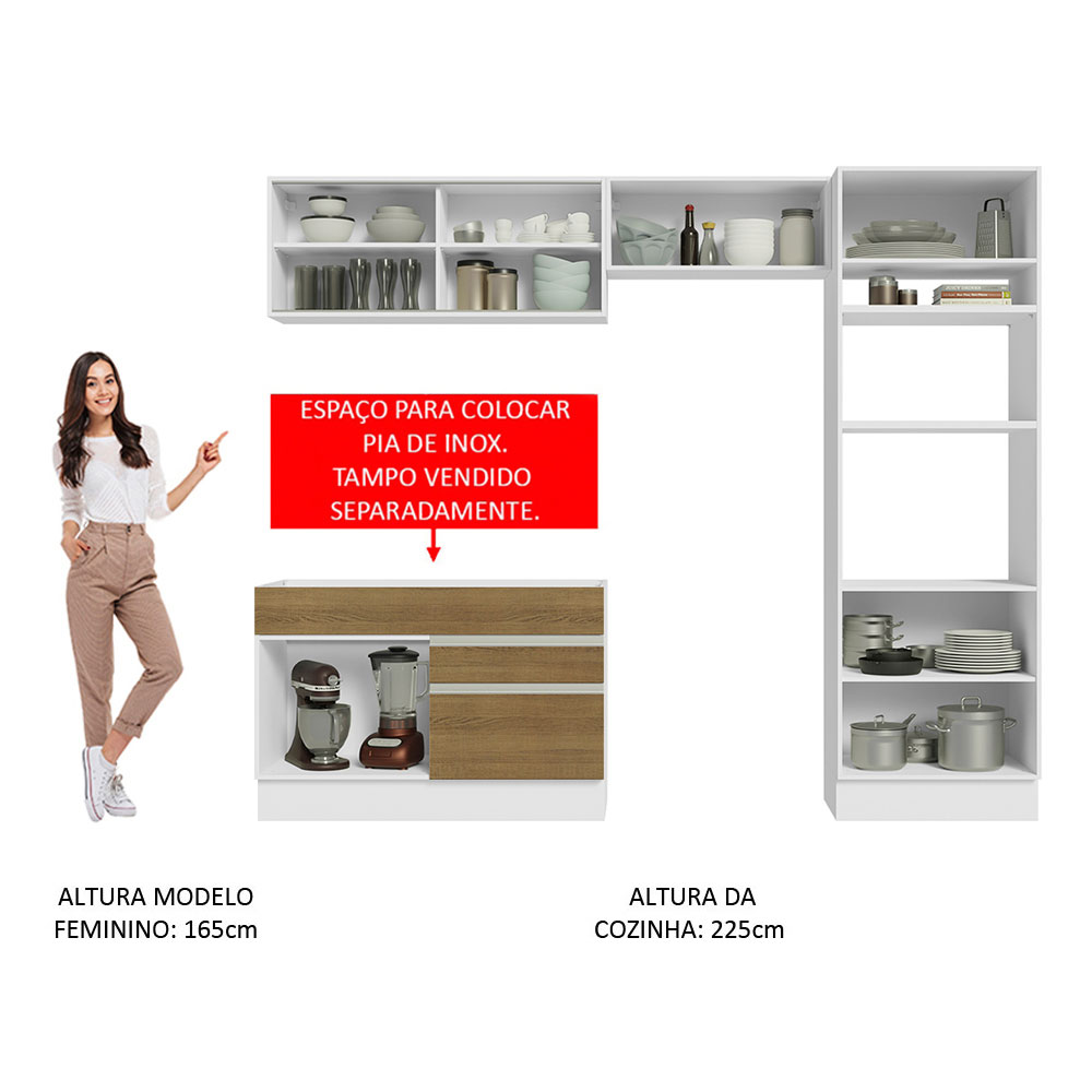 Cocina Integral Completa Modular Madesa Glamy 270cm BM 12