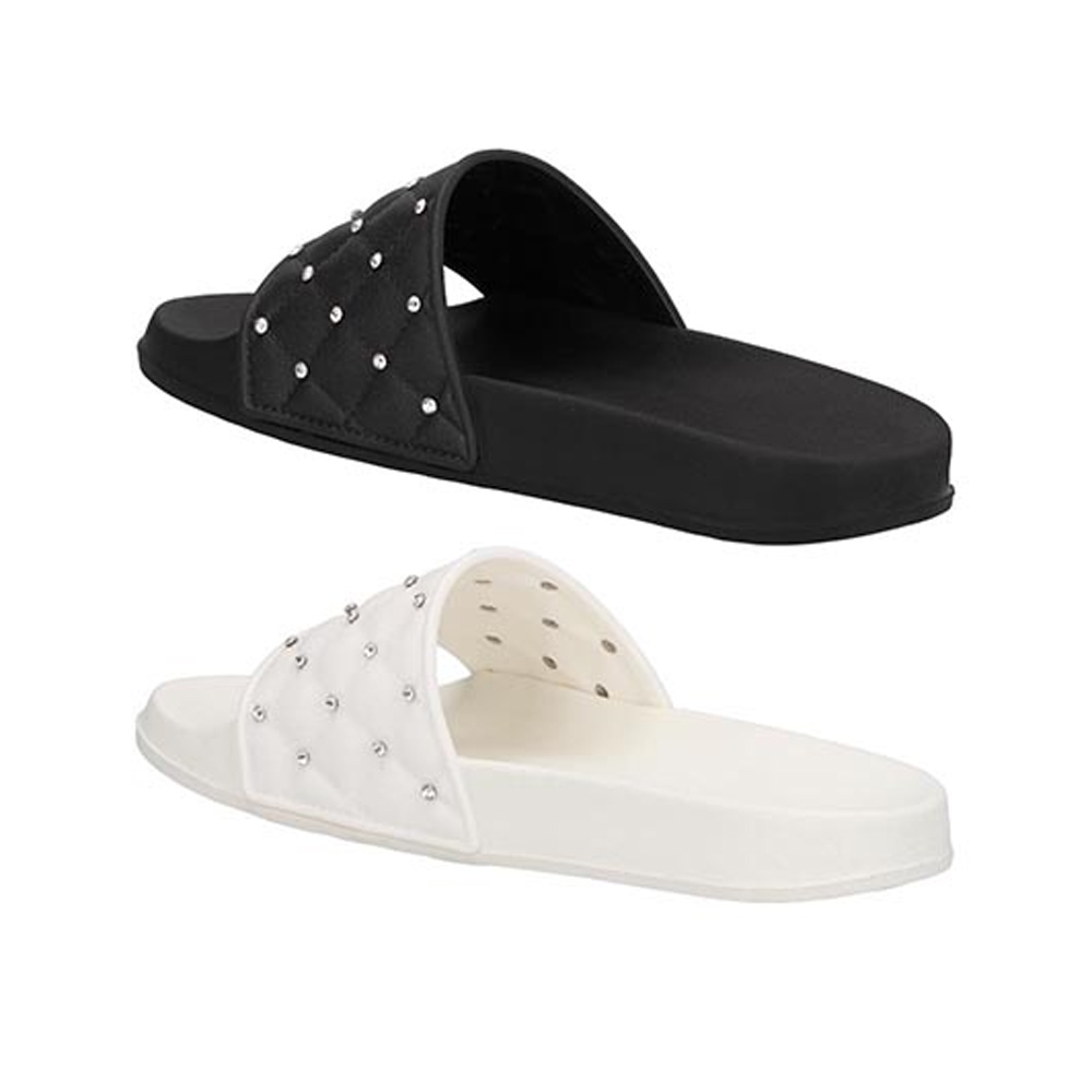 Sandalias 2 Pack HR B6724  Dama Metedera Sandalia Piso 2 par Color Blanco/Negro Talla 23 a 26