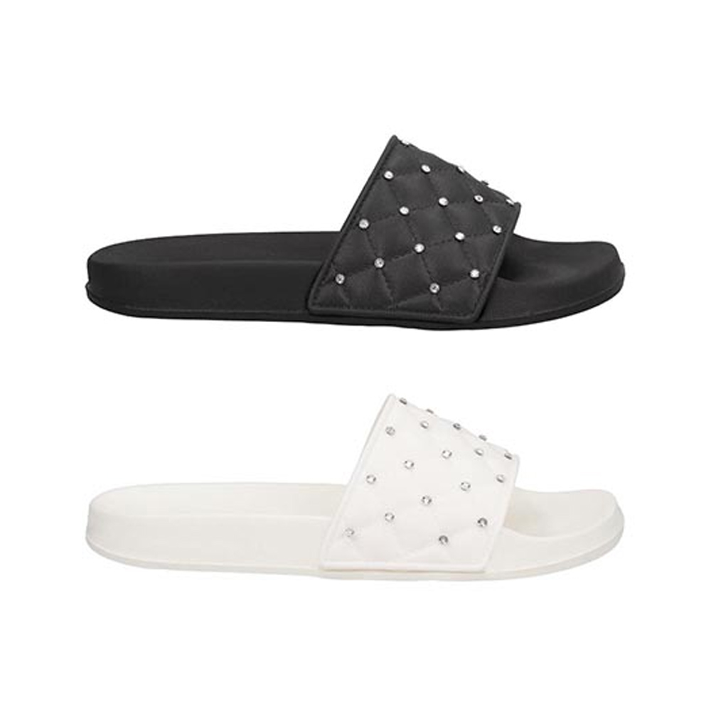 Sandalias 2 Pack HR B6724  Dama Metedera Sandalia Piso 2 par Color Blanco/Negro Talla 23 a 26