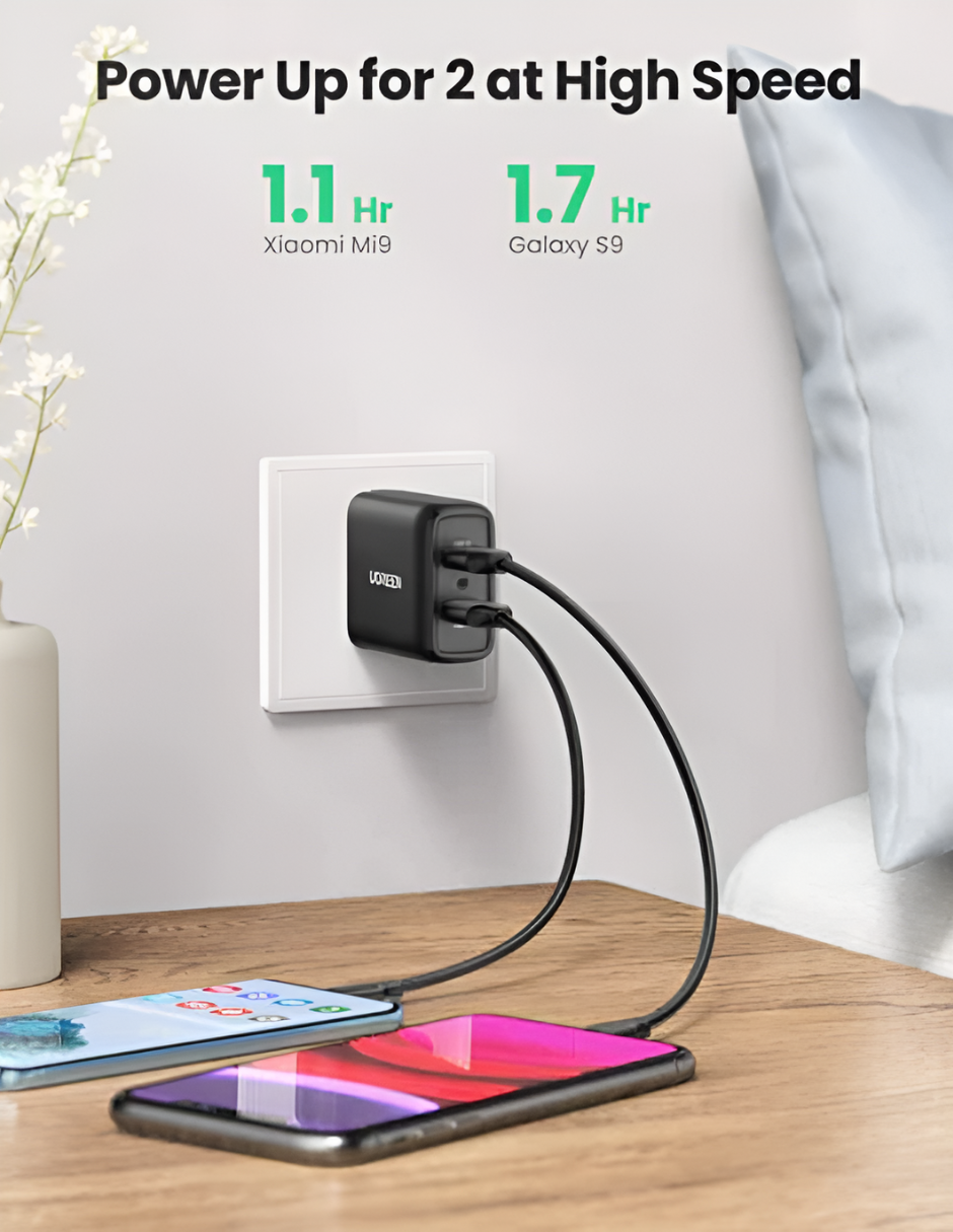 UGREEN Cargador 2 en 1 Carga Rápida 18W Negro