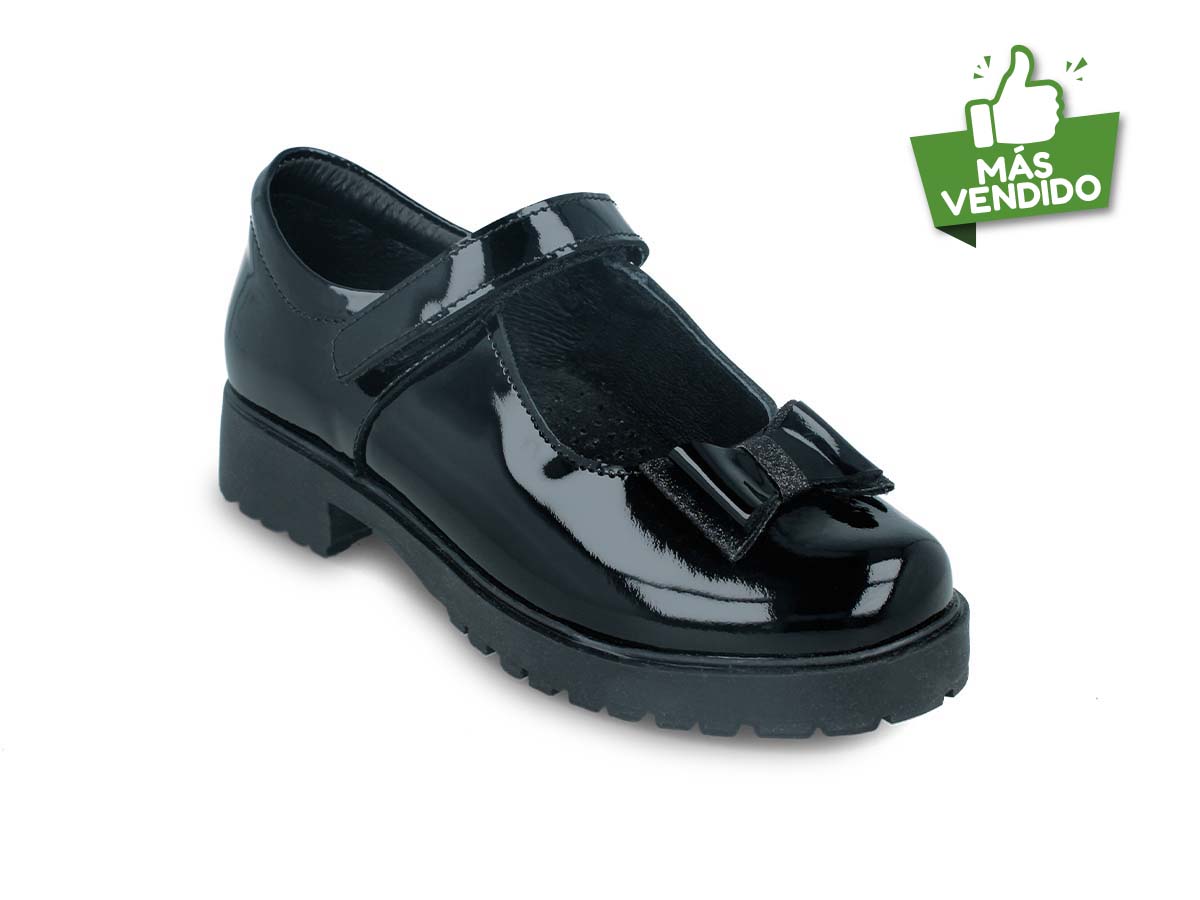 Zapatos Escolares Zapakids Charol Negro 93437 Niña .