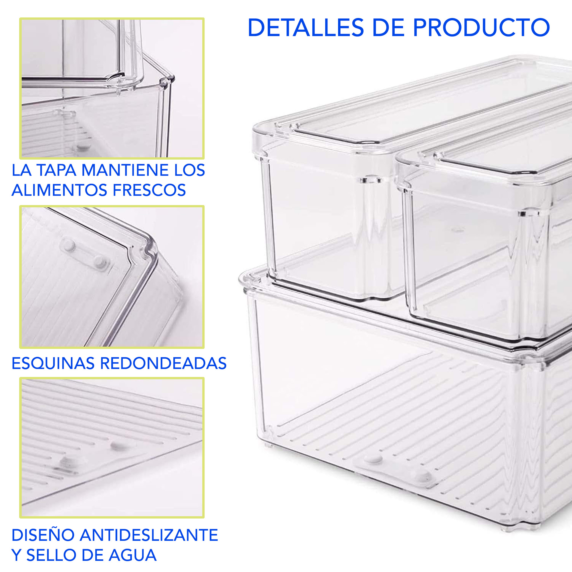 12 contenedores apilables Brandtrendy de plástico con tapa para organizar comida en el refrigerador