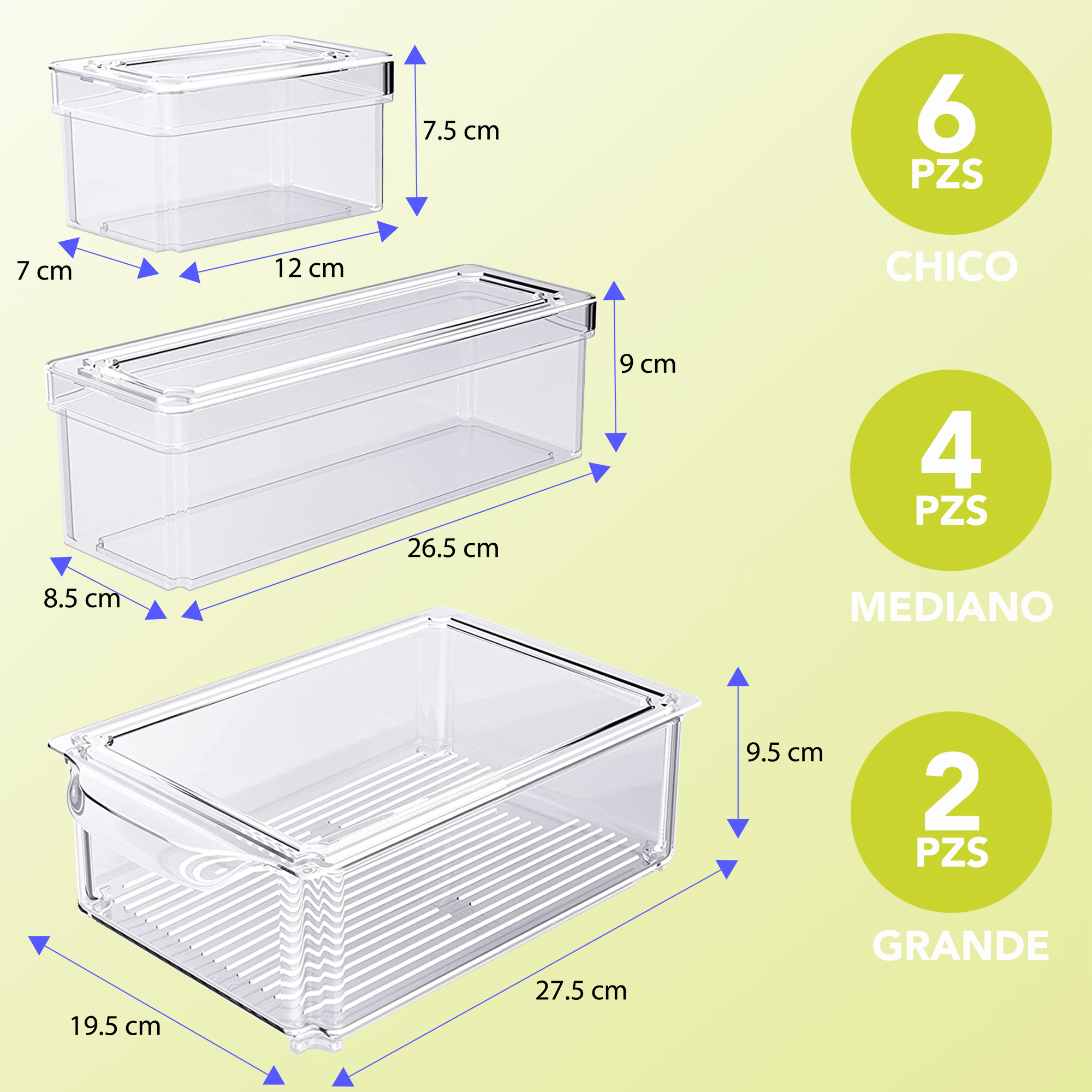 12 contenedores apilables Brandtrendy de plástico con tapa para organizar comida en el refrigerador