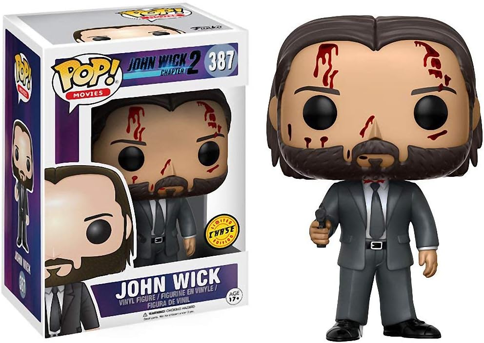 John Wick (Chase): Fun ko Pop! Movies - Figura de vinilo y 1 protector gráfico compatible.- 387