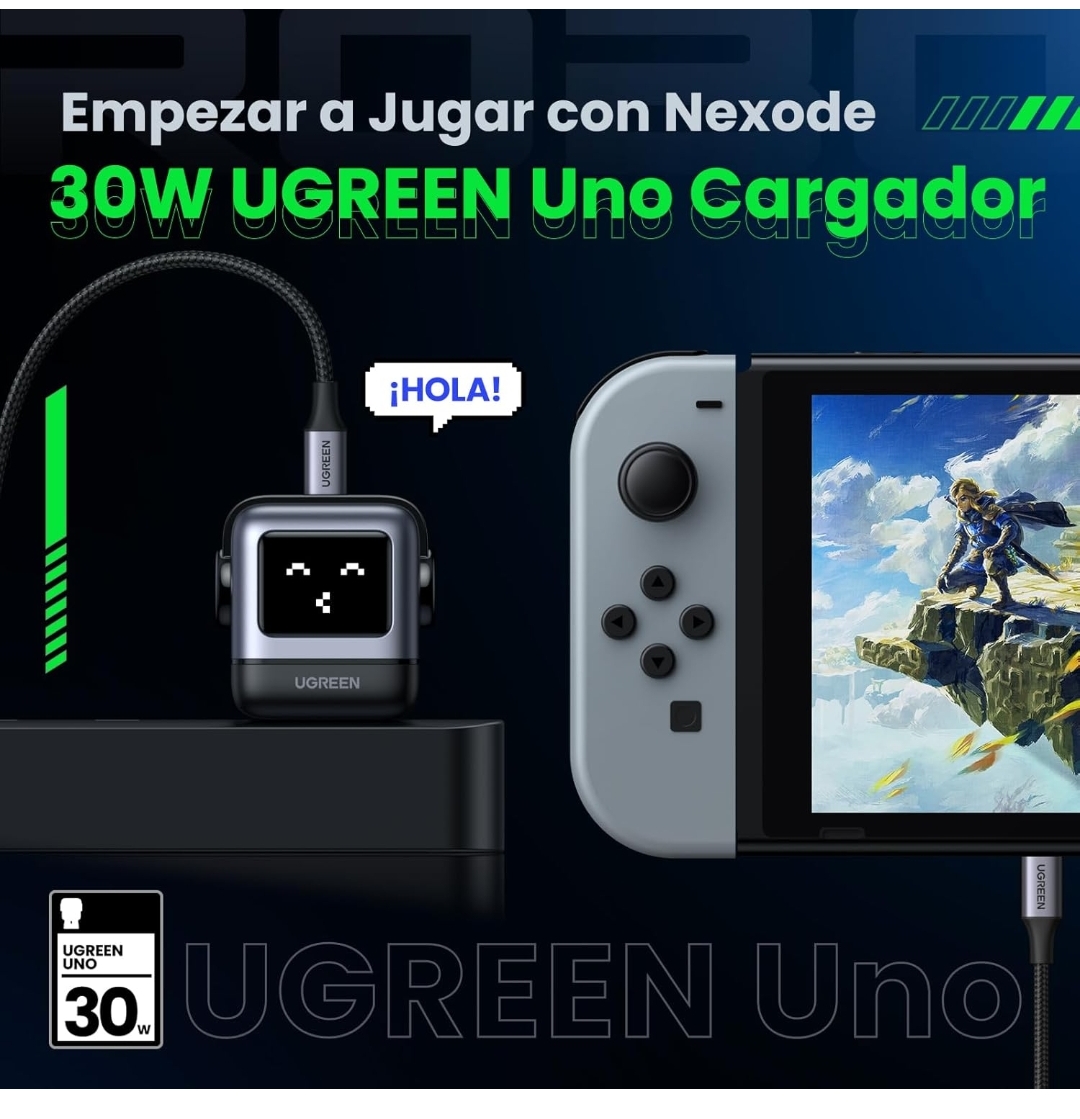 Cargador Tipo C Carga Rápida 30W, Cargador USB C Pantalla de Carga Inteligente