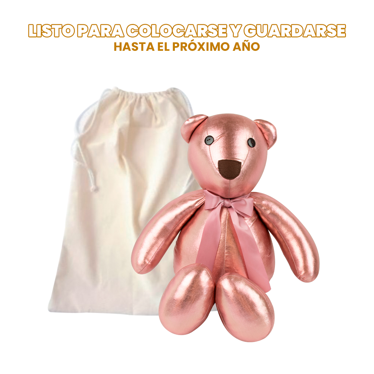 Decoración Navidad Set 2 Osos Peluche De Tela Tv Ofertas Fredo Adorno Navideño 40 Cm