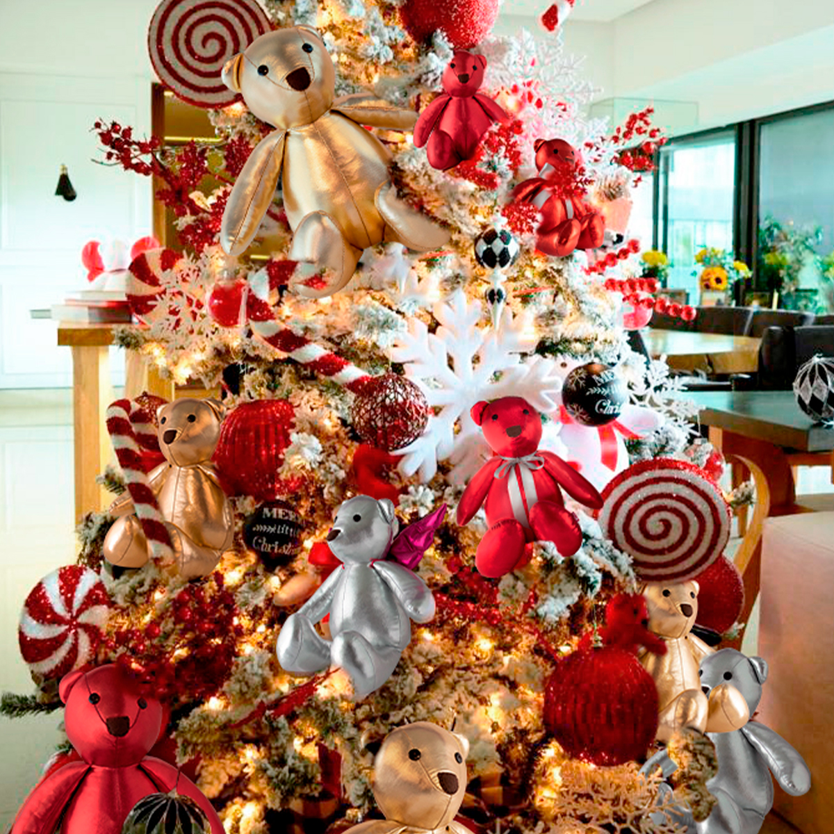 Decoración Navidad Set 2 Osos Peluche De Tela Tv Ofertas Fredo Adorno Navideño 40 Cm