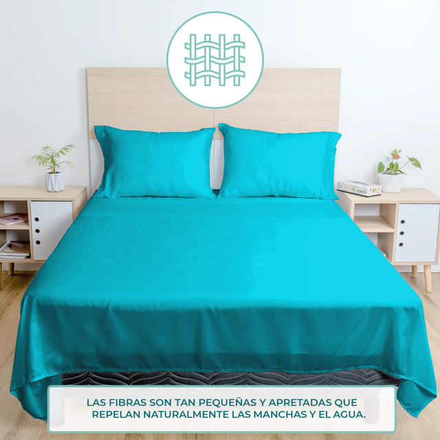 Juego de Sábanas Individual Spring Air Essence  Turquesa 100% Microfibra