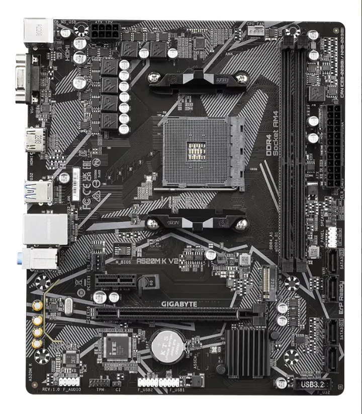 MotherBoard GIGABYTE A520M K V2 AM4 DDR4 64GB M-ATX HDMI A520M K V2