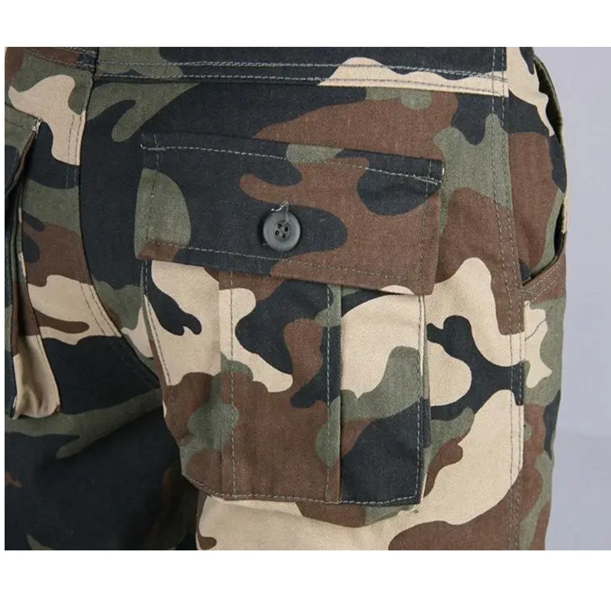 Pantalón cargo tácticos caqui 34 camuflaje multi bolsillo algodón alta calidad trabajo deportivo