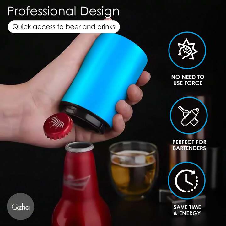Destapador De Cerveza Automático Magnético Azul