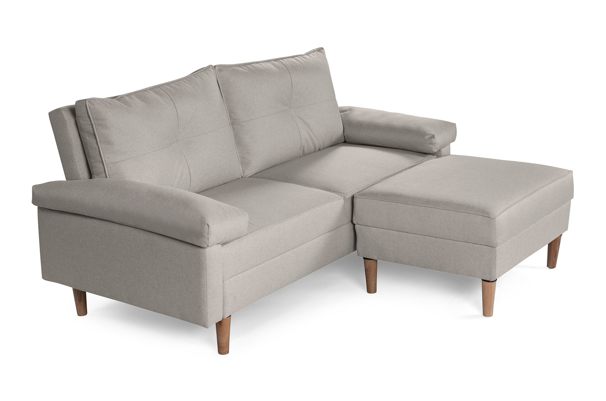 Sala Modular Casanova Gris Claro Makora Essentials de lino reversible
