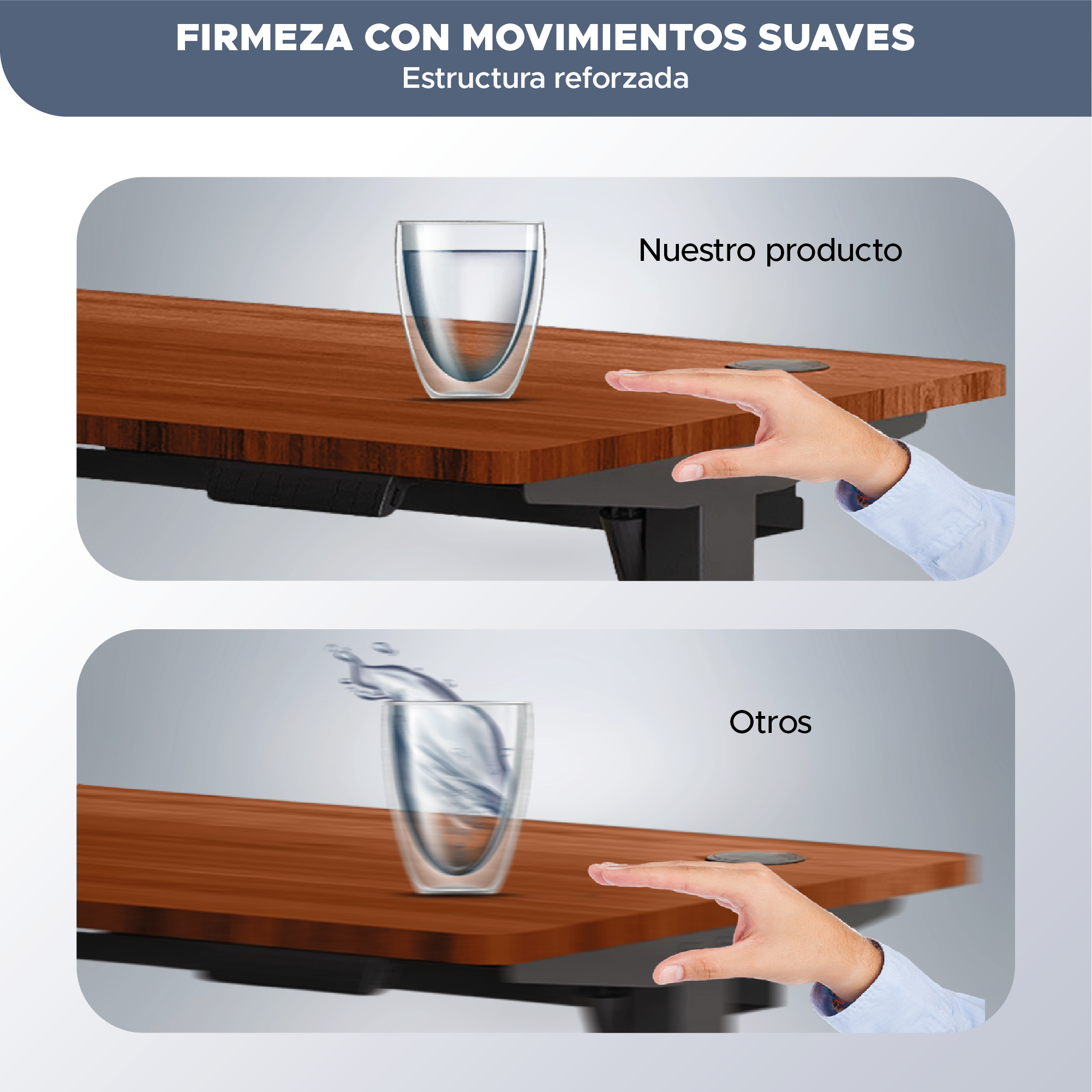 Escritorio Estudiantil de Oficina Modelo Perspective Ajustable 140*60*70-115cm Cafe