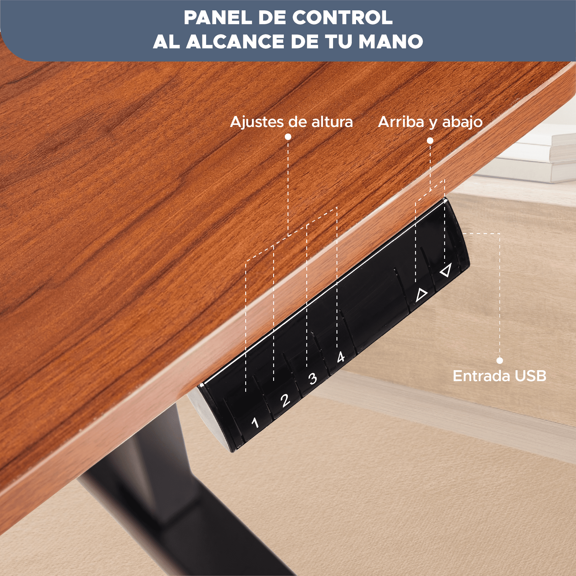 Escritorio Estudiantil de Oficina Modelo Perspective Ajustable 140*60*70-115cm Cafe
