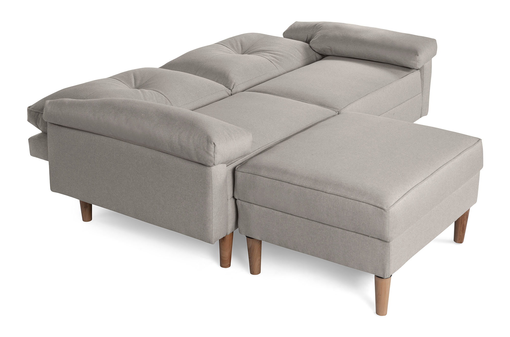 Sala Modular Casanova Gris Claro Makora Essentials de lino reversible