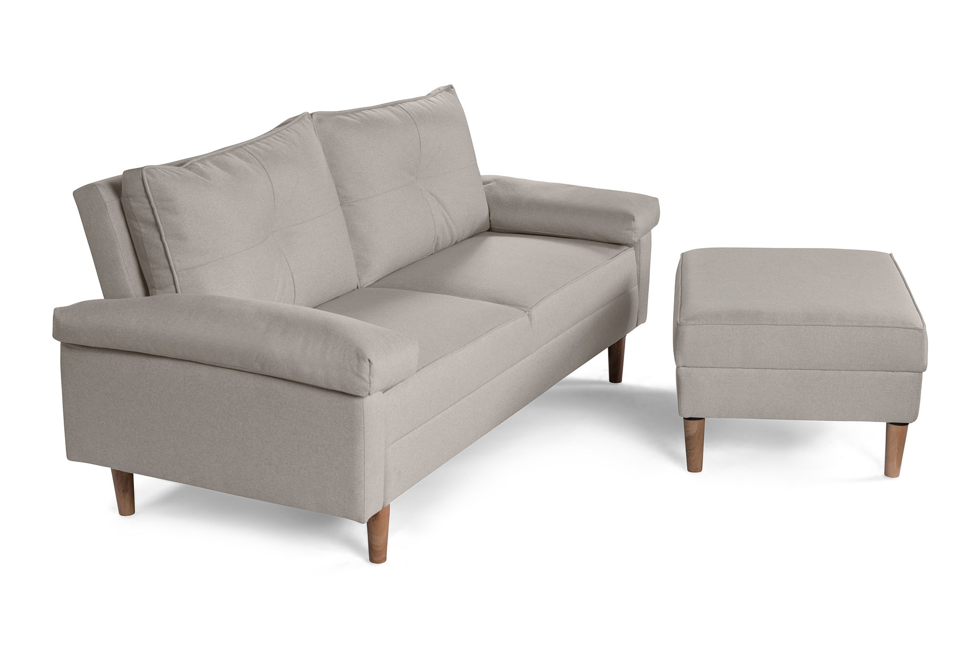 Sala Modular Casanova Gris Claro Makora Essentials de lino reversible