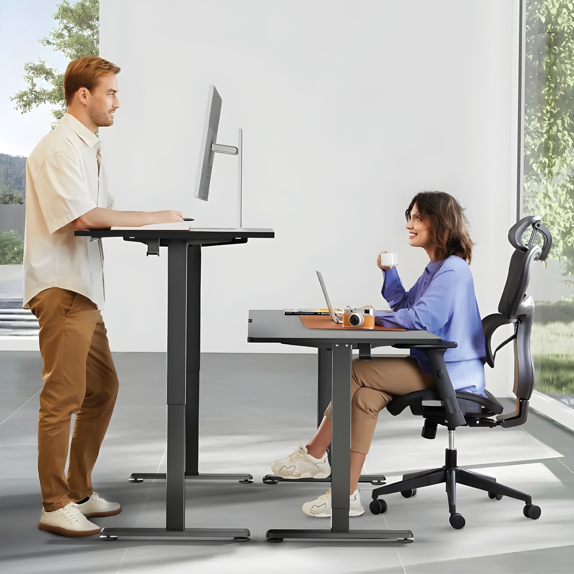 Escritorio Estudiantil de Oficina Modelo Perspective Ajustable 140*60*70-115cm Cafe