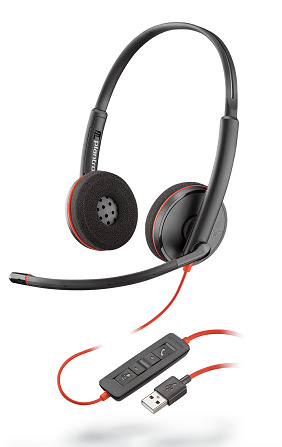 Poly Audífonos con Micrófono Binaural Blackwire 3220, Alámbrico, USB A, Negro