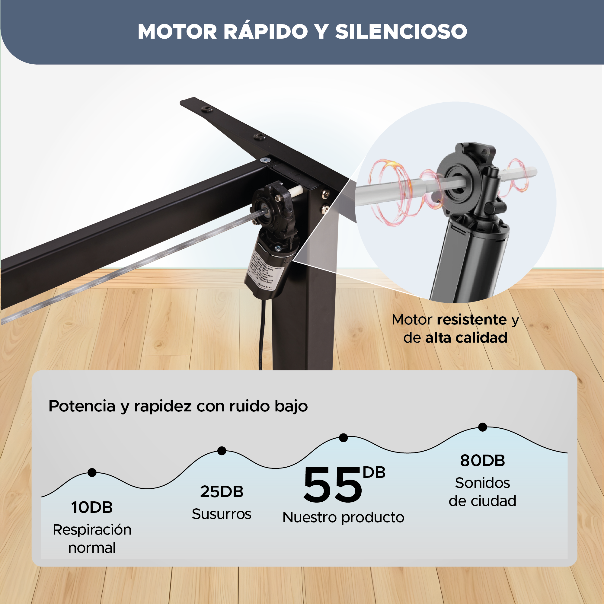 Escritorio Estudiantil de Oficina Modelo Perspective Ajustable 140*60*70-115cm Cafe