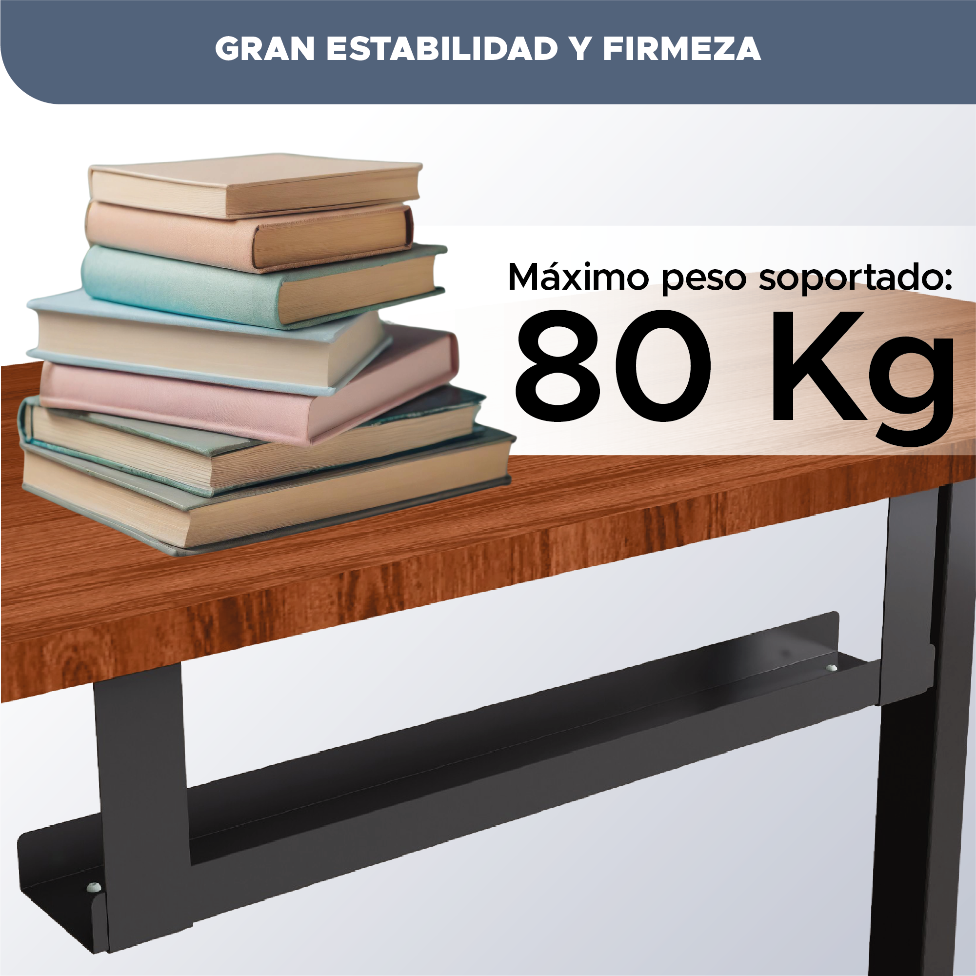 Escritorio Estudiantil de Oficina Modelo Perspective Ajustable 140*60*70-115cm Cafe