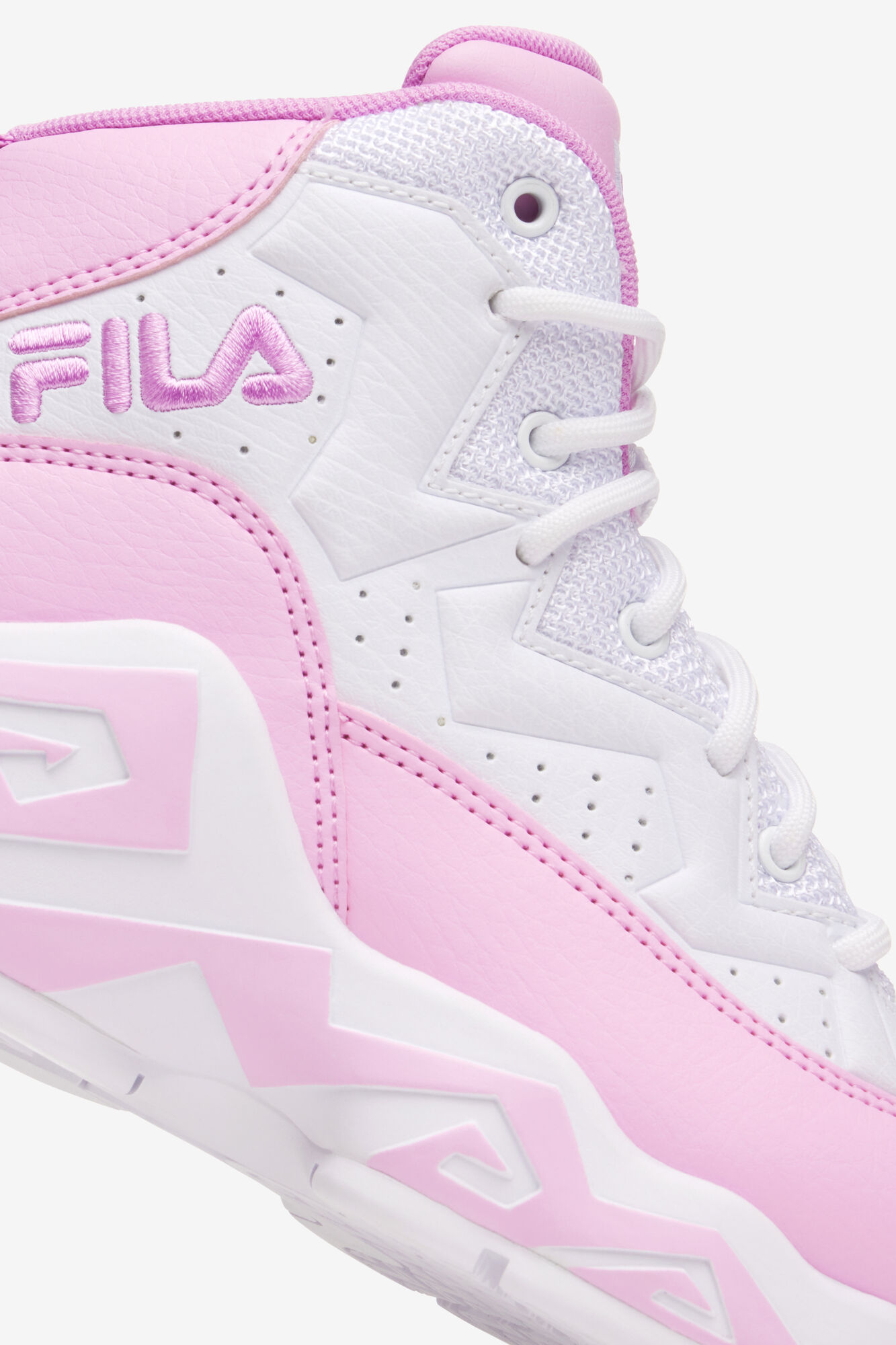 Tenis Bota Fila Mb Blanco Rosa de Dama Original