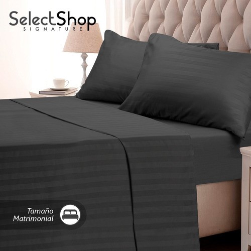 Juego De Sabanas Matrimonial Egipcian Premium 2,800 Hilos NEGRO