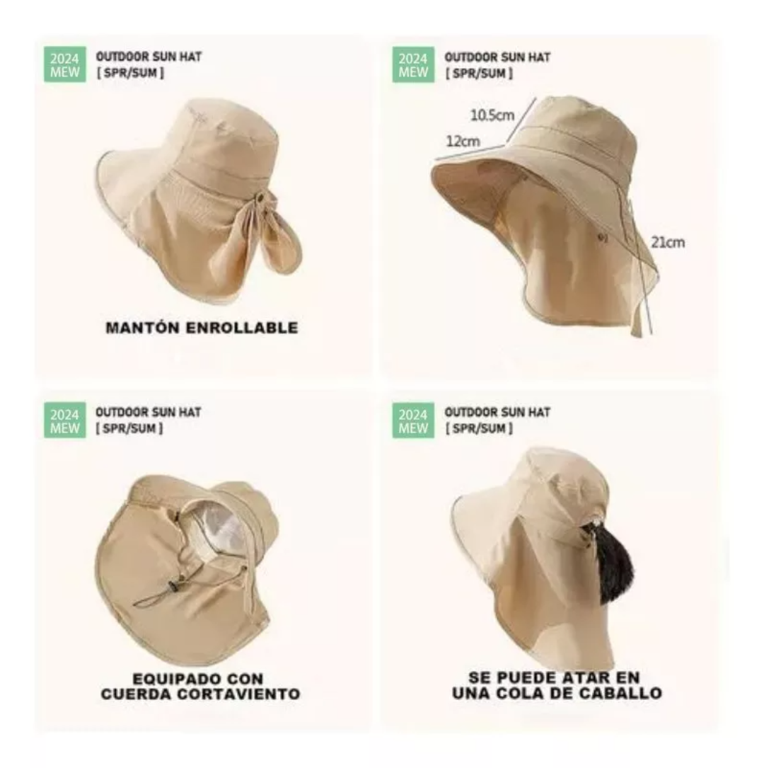 Sombrero Para Sol Gorras Mujer Playa Visera Protección Uv