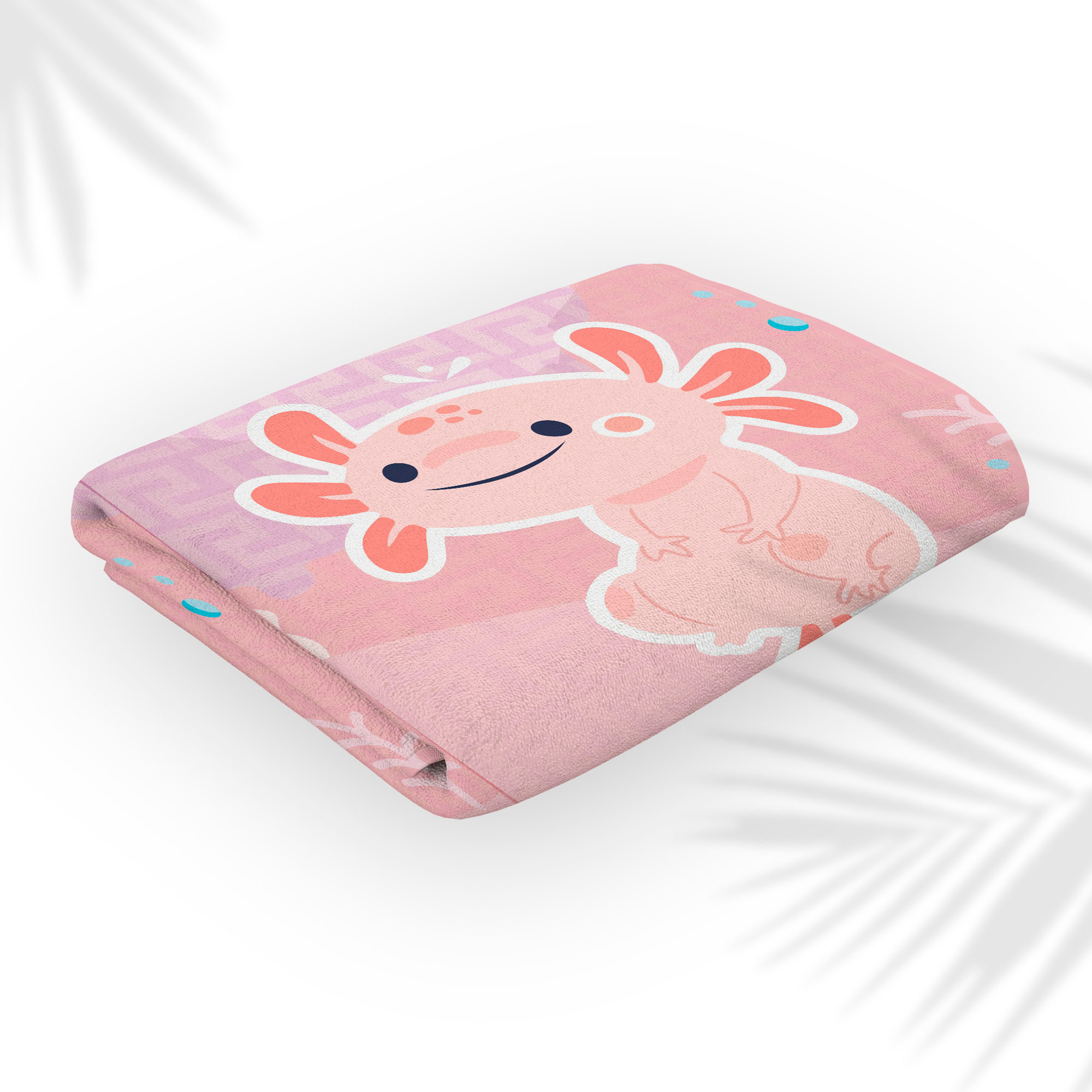 Toalla de Baño Diseño de Ajolote Mar Rosa Absorbente Y Ligera Alta Calidad.