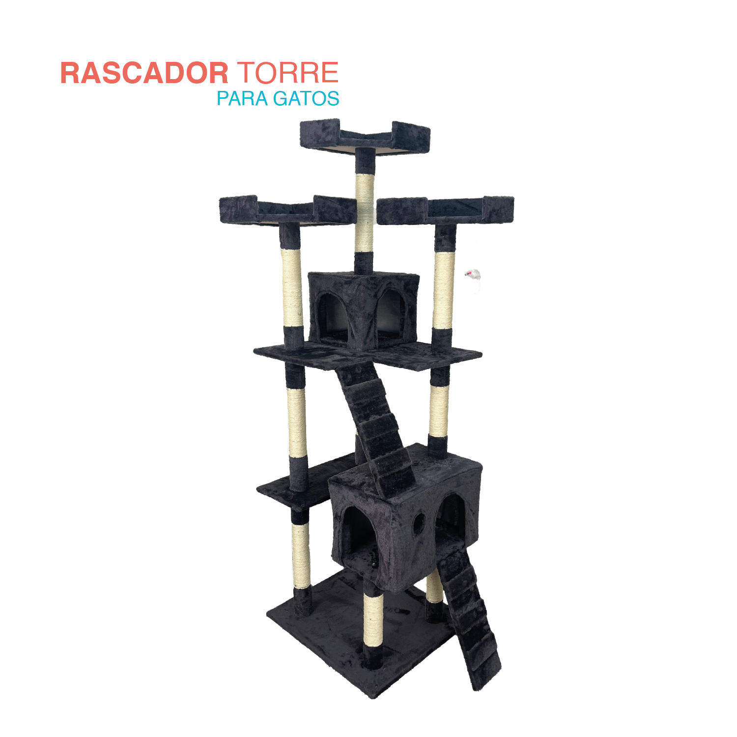 Mueble rascador para gato 182cm Burmilla Gris Polipets 