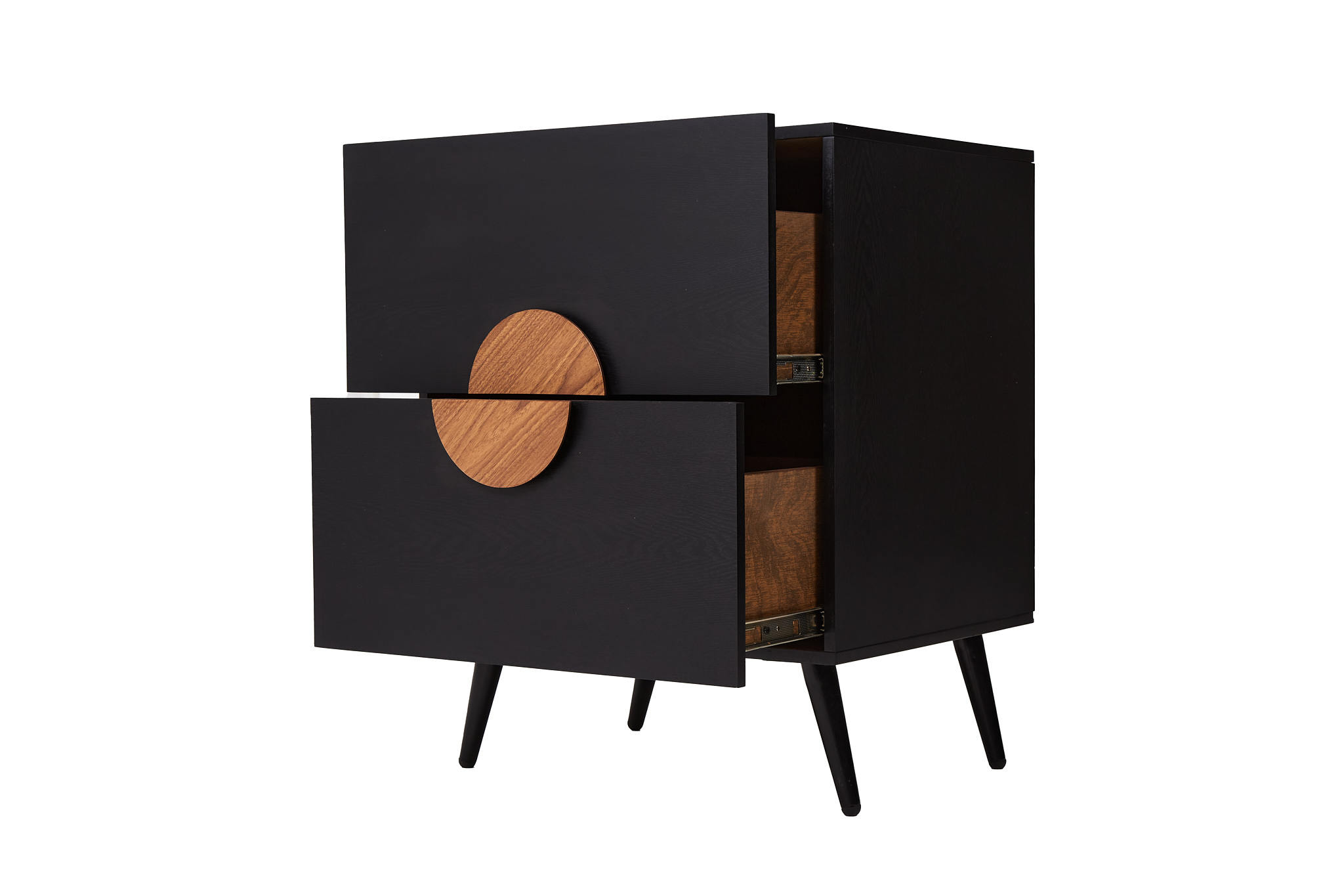 Buró Negro con 2 Cajones con Corredera de Extensión. Estructura de Madera MDF