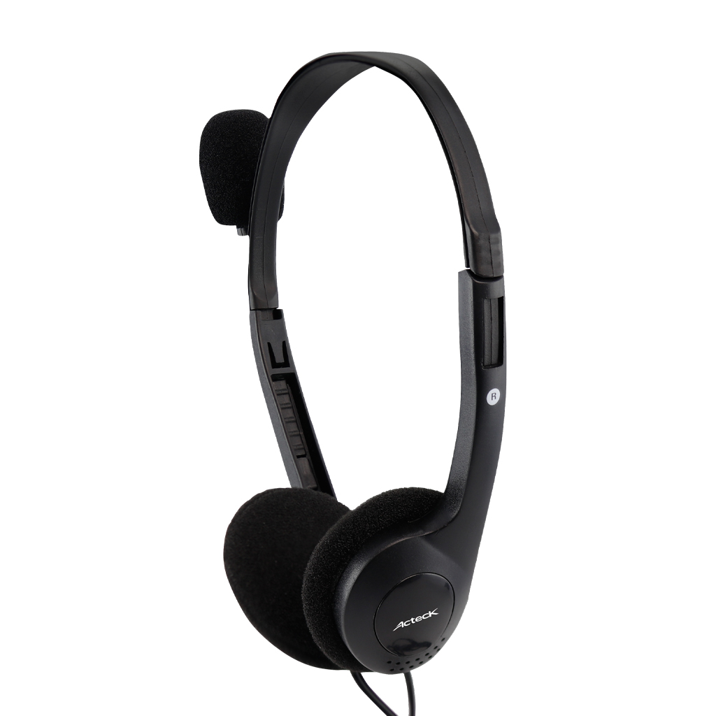 Acteck Audífonos con Micrófono AM-370, Alámbrico, 1.8 Metros, 3.5mm, Negro