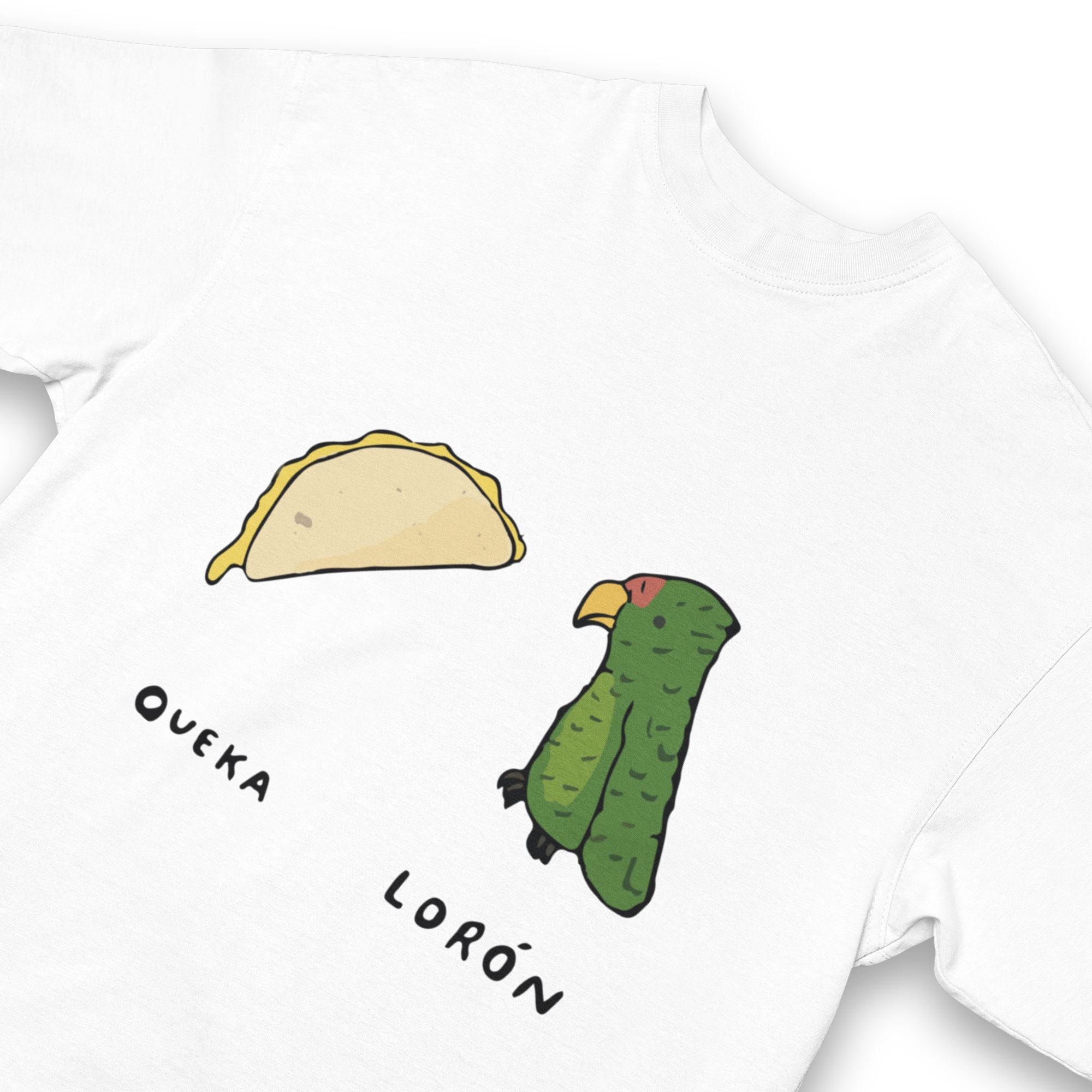 Playera Oversize de Manga Corta Unisex con Diseño de Quekaloron Blanca Cómoda y de Alta Calidad