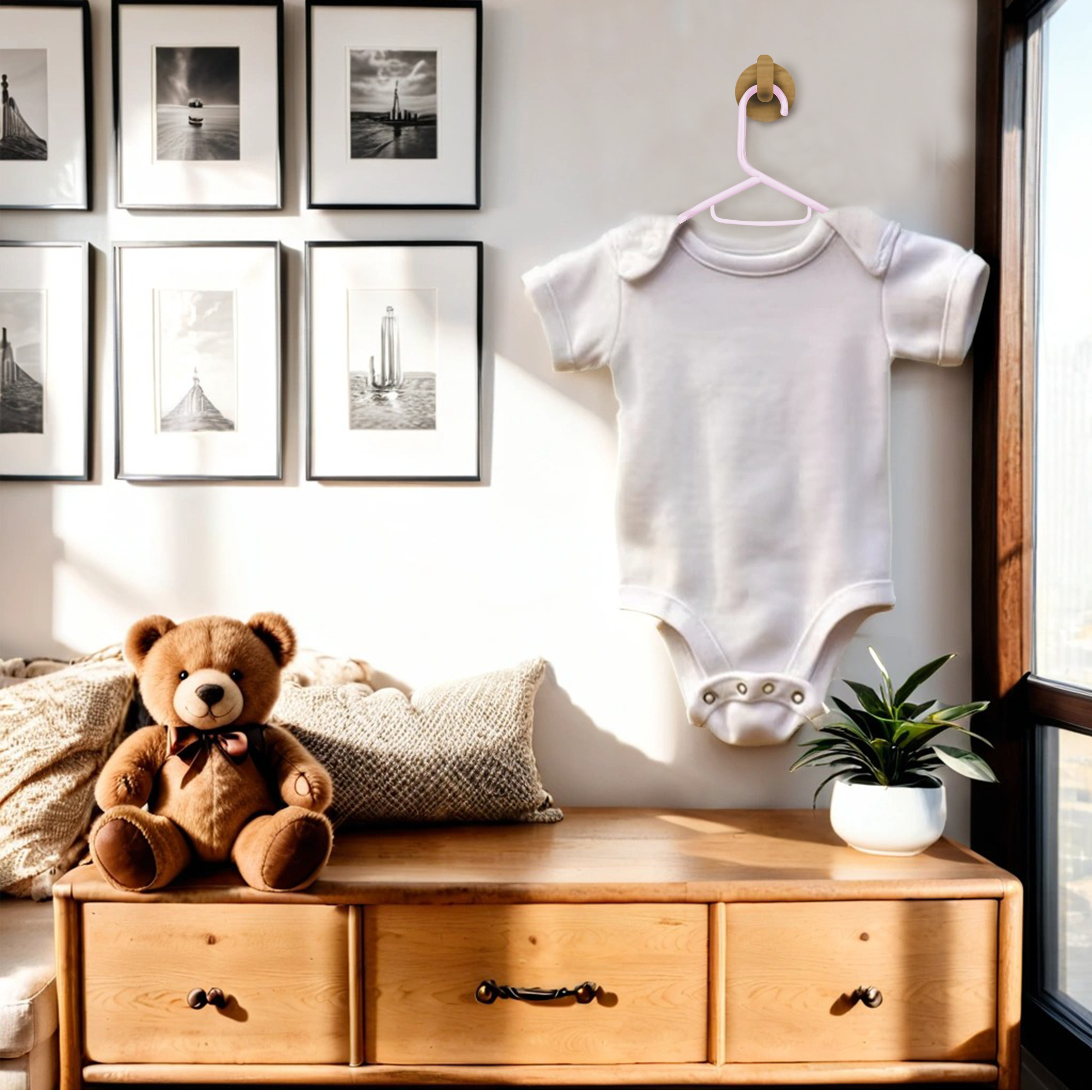 Ganchos para Ropa de Niños | Ganchos para Colgar Ropa de Niño, Niña y Bebé | Gruesos  y Duraderos | Paquete de 40 color Rosa 
