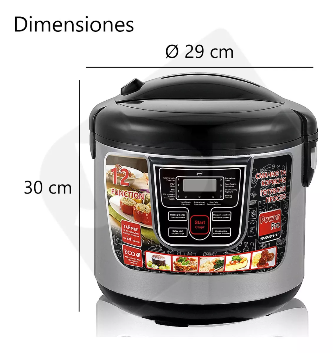 Olla Electrica Arrocera Digital Ceramica 6l 12 Funciones You Color Plata Con Negro Frecuencia 60hz