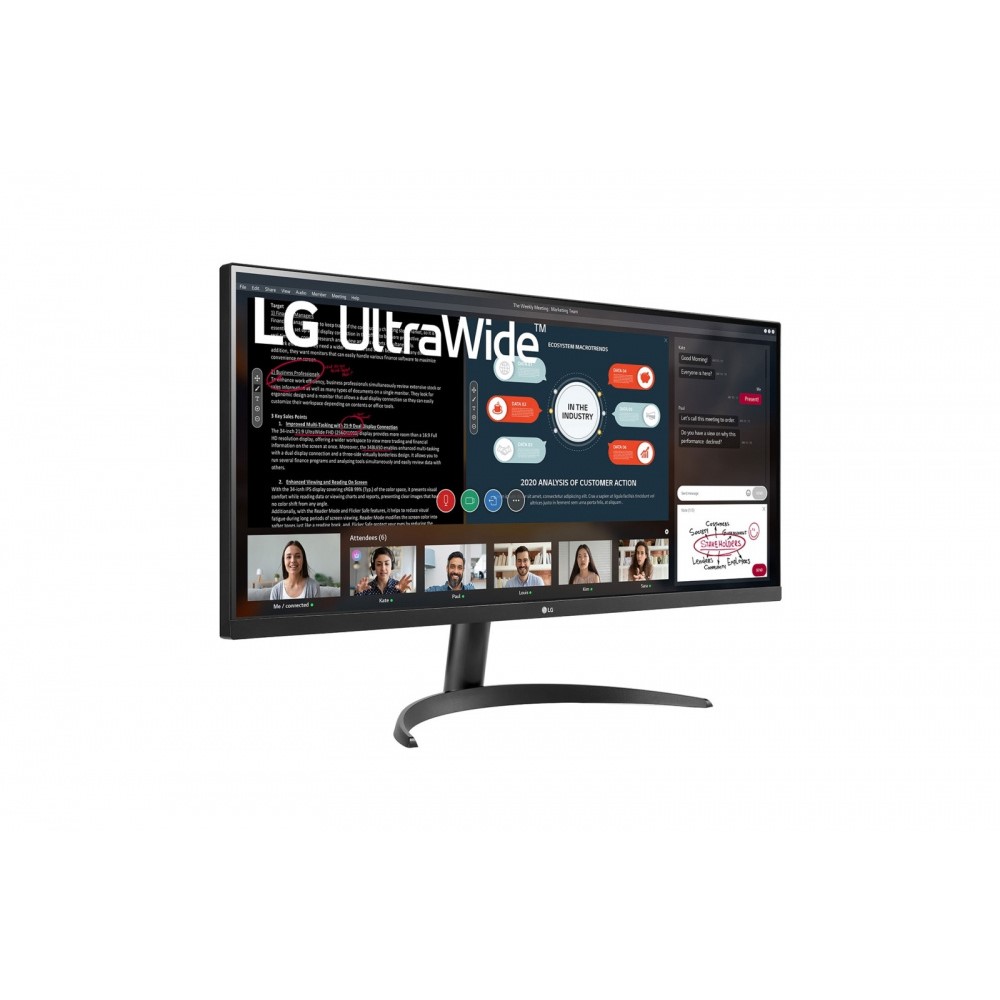 Monitor LG 34WP500-B LED 34", UltraWide Full HD, Ultra Wide, FreeSync, 75Hz, HDMI, Negro.