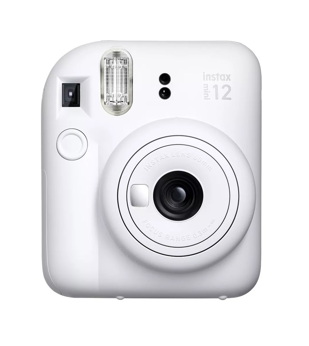 Paquete Combo de Cámara Instantánea Fujifilm Instax Mini 12 Color Blanco Mas Film de 10 Fotografias