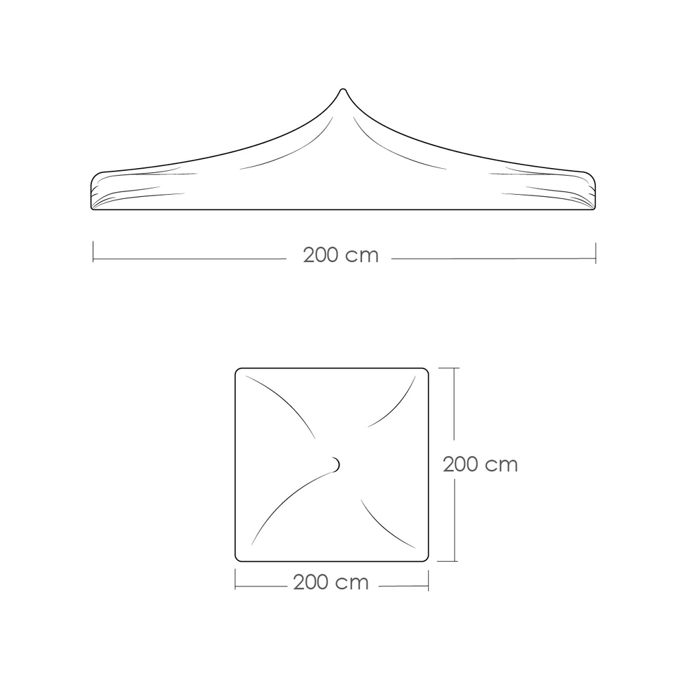 PAQUETE DE 2 REPUESTOS DE LONA PARA TOLDO IMPERMEABLE Y DURADERA 2X2. 