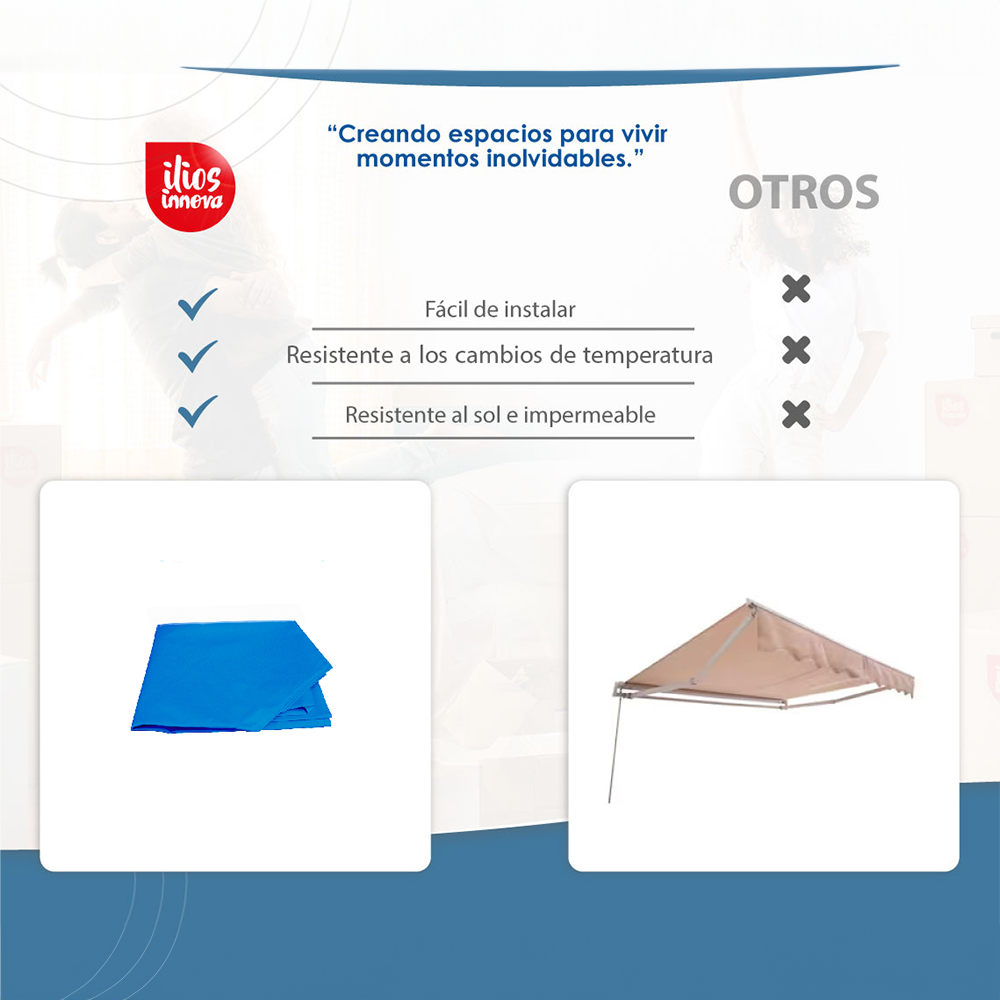 PAQUETE DE 2 REPUESTOS DE LONA PARA TOLDO IMPERMEABLE Y DURADERA 2X2. 